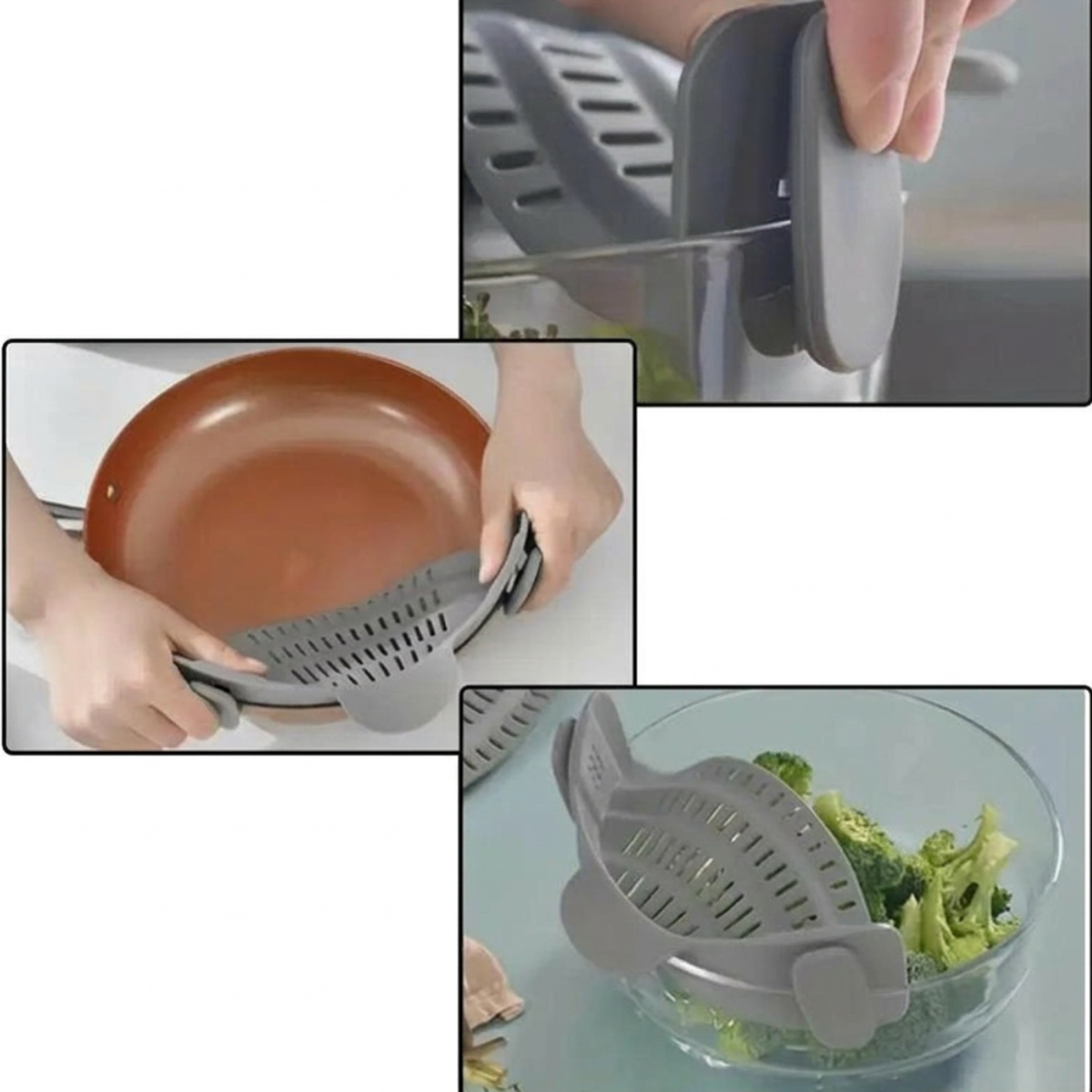Passoire à Clip Réglable pour Casseroles et Bols