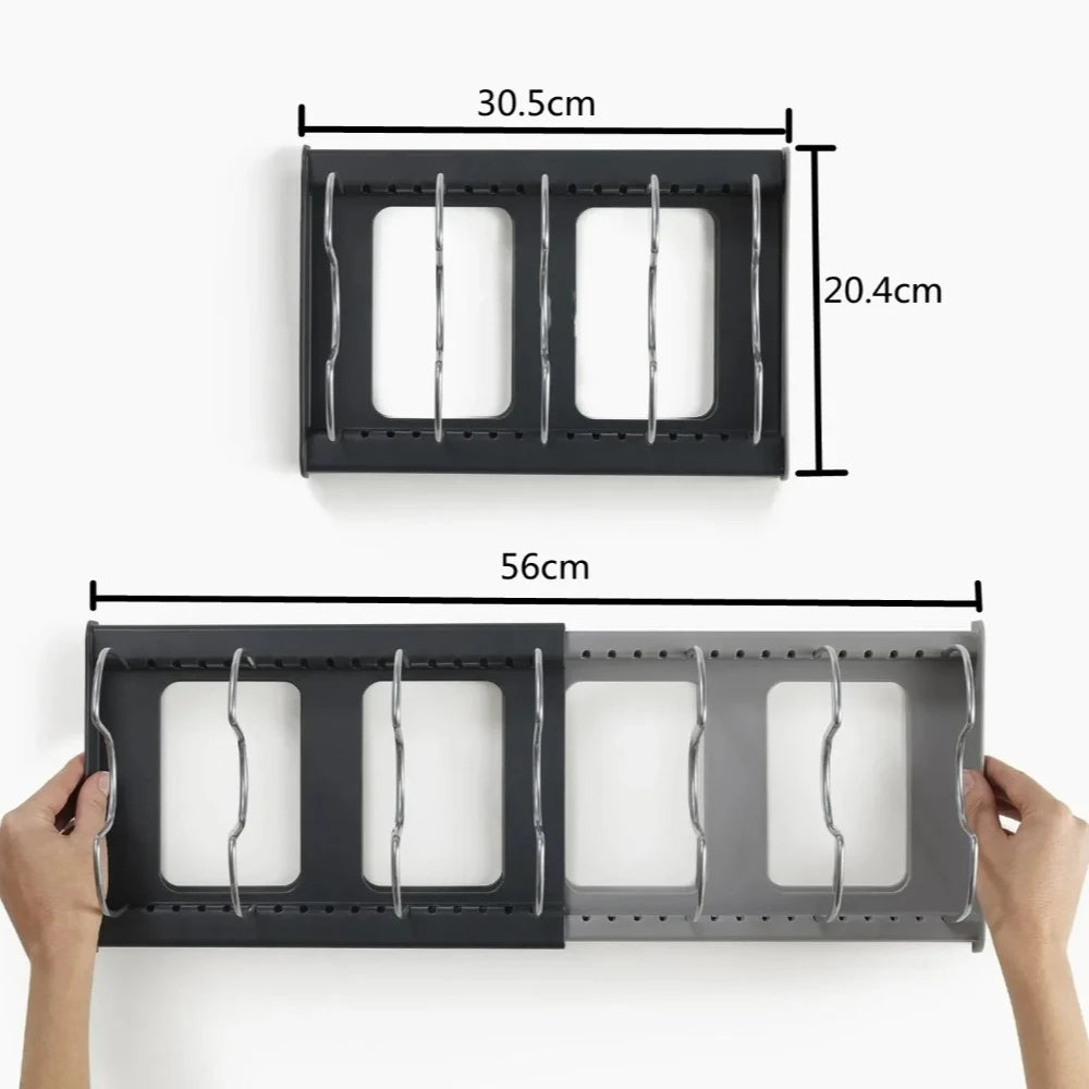 Range-Couvercles Télescopique 7 Compartiments – Organisateur Casseroles & Poêles
