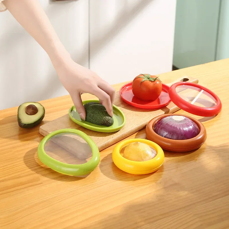 Couvre-fruits et légumes réutilisables en silicone - Set de 4